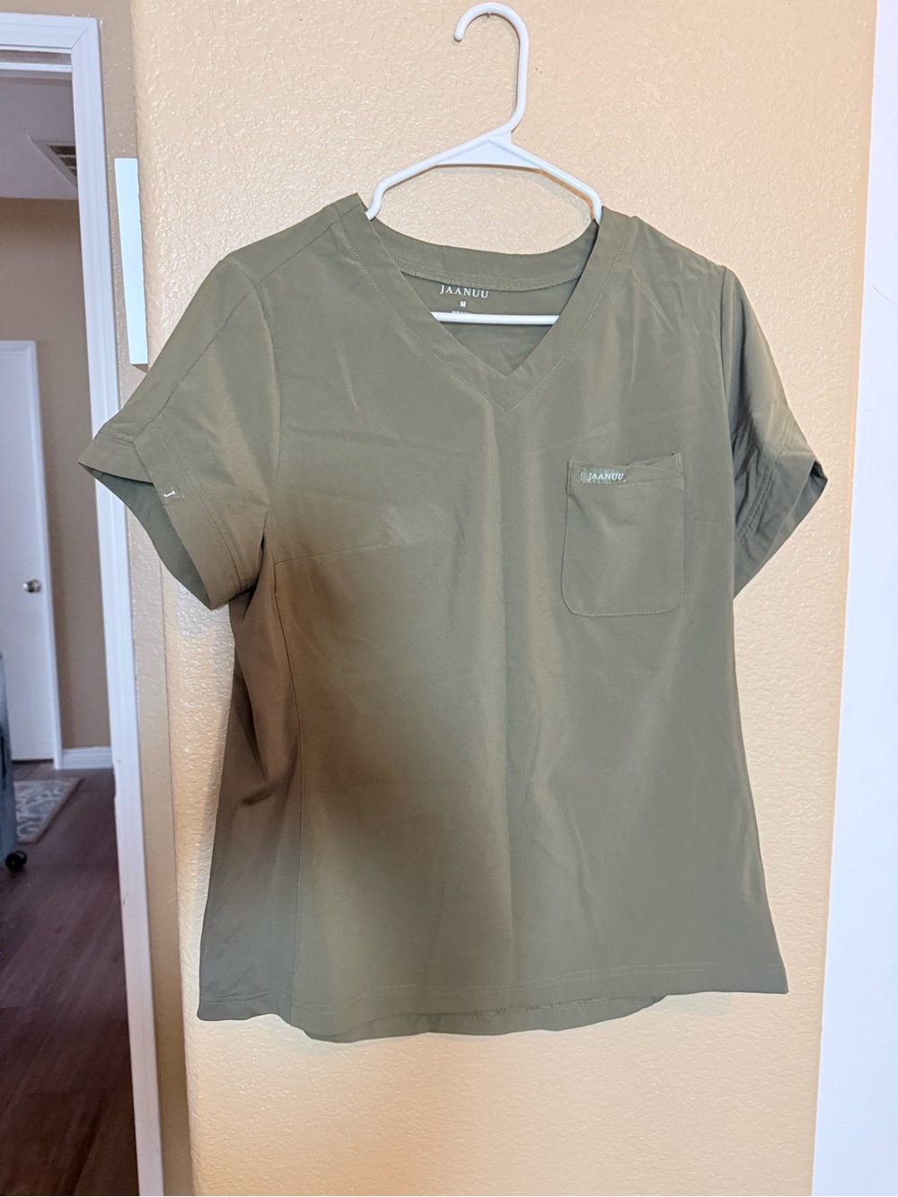Jaanuu Olive Green V-Neck Medical Top